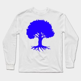 Tree,Well Rooted-Blue Version Long Sleeve T-Shirt